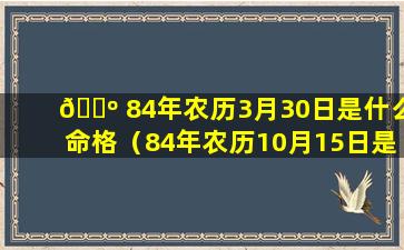 🌺 84年农历3月30日是什么命格（84年农历10月15日是什么星座）